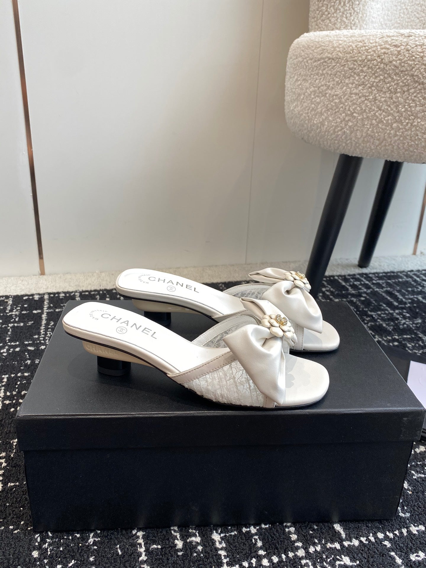24SS bow low heel slippers 0724042706