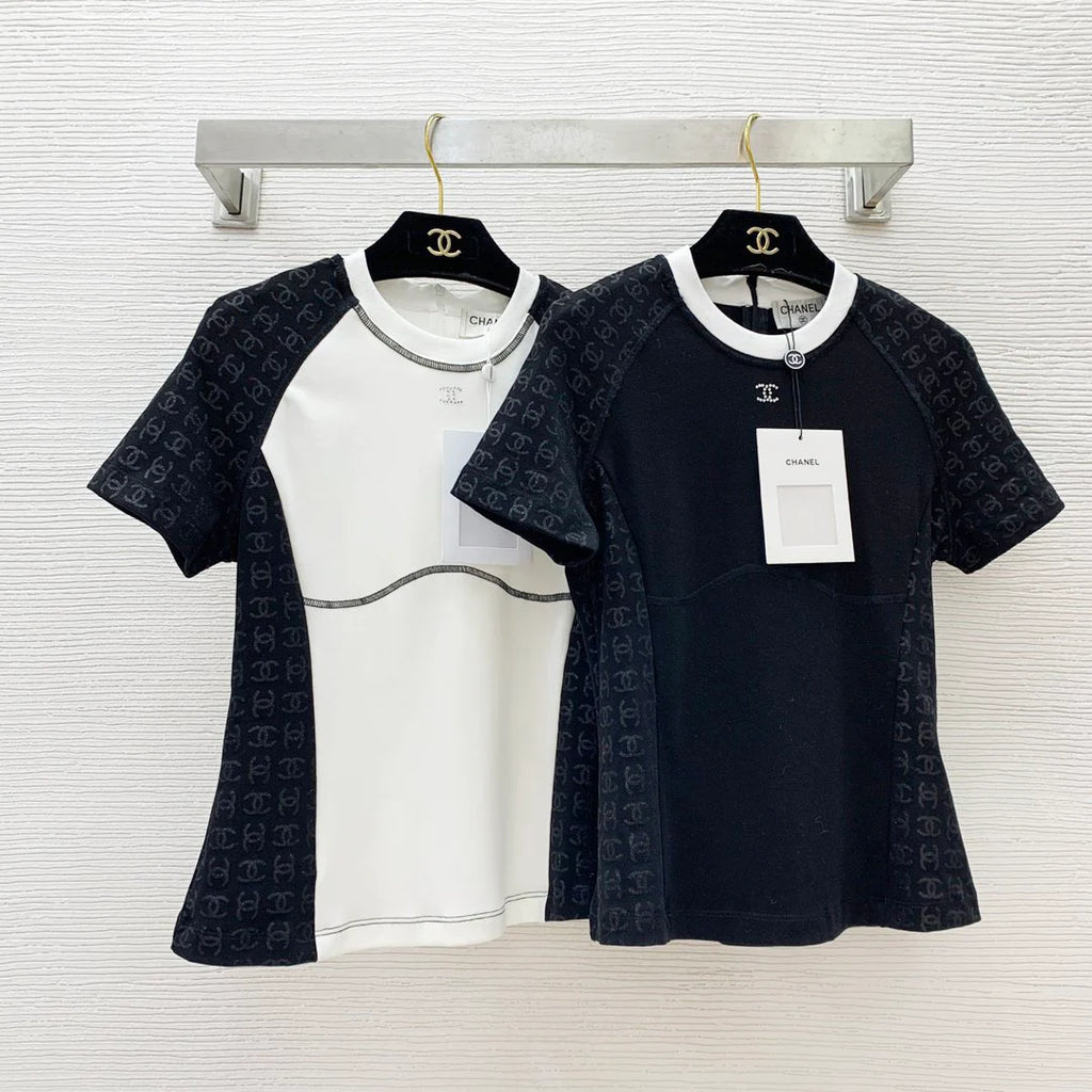 CHA Contrasting Color Stitching Hot Diamond Printing 0724022104