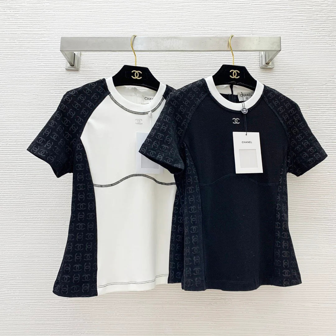 CHA Contrasting Color Stitching Hot Diamond Printing 0724022104