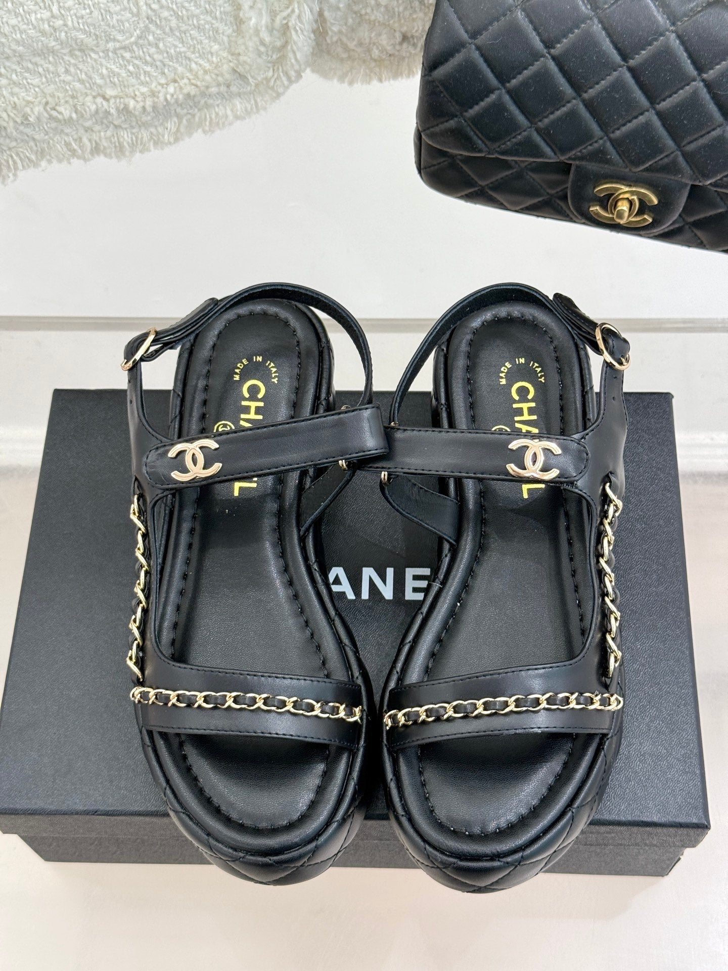 Diamond chain thick-soled platform sandals 0725031110