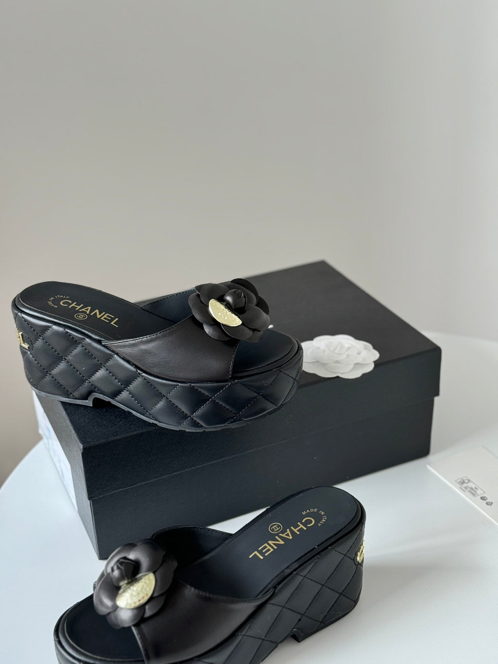 24SS camellia platform slippers 0724042709