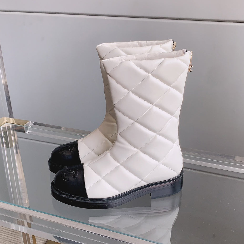 Classic and versatile rhombus short boots 1824061006