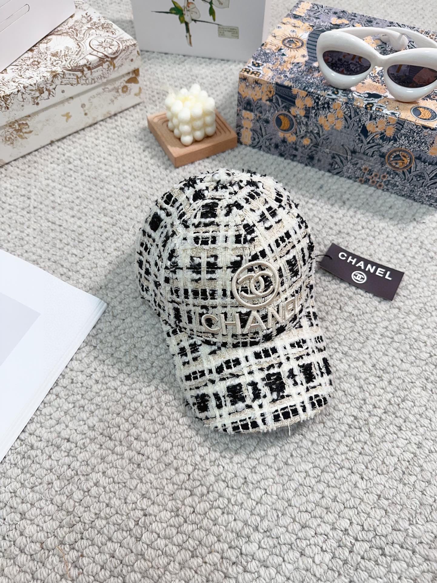 Woolen fabric small fragrant style baseball cap XC0823110803