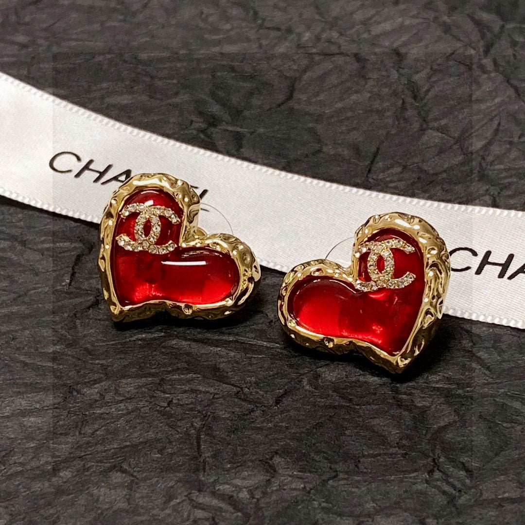 Versatile Fashion Classic Peach Heart Double C Earrings 1024071527