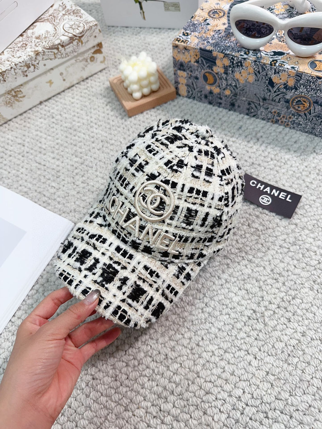 Woolen fabric small fragrant style baseball cap XC0823110803