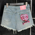 New fashion ripped patchwork printed shorts 1024052801