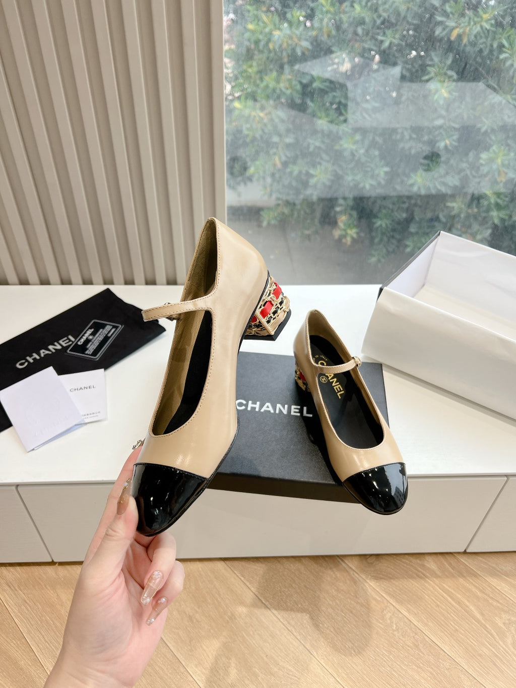Chane1 top fashion classic color block low heels 0724030826