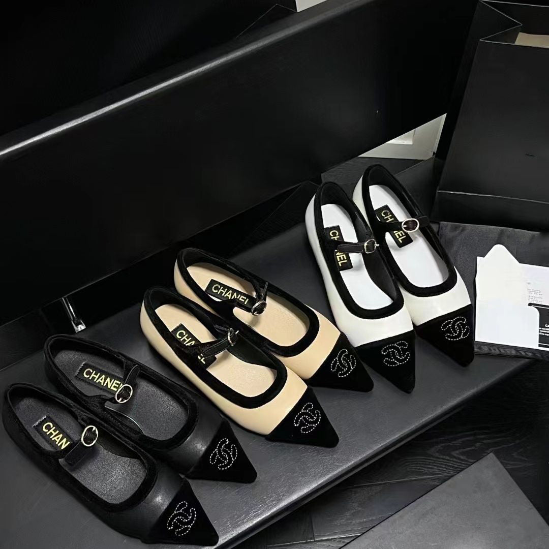 Black Leather C Logo 8CM Women's Fashion Shoes XC052023110205