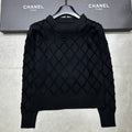 Line concave convex long sleeved sweater 1024102204