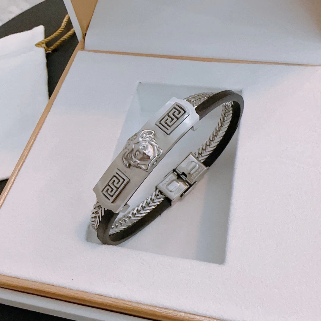 High quality trendy new style cowhide rope bracelet 1024040120