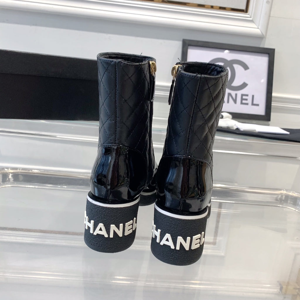 fashionable rhombus leather boots 0724102317