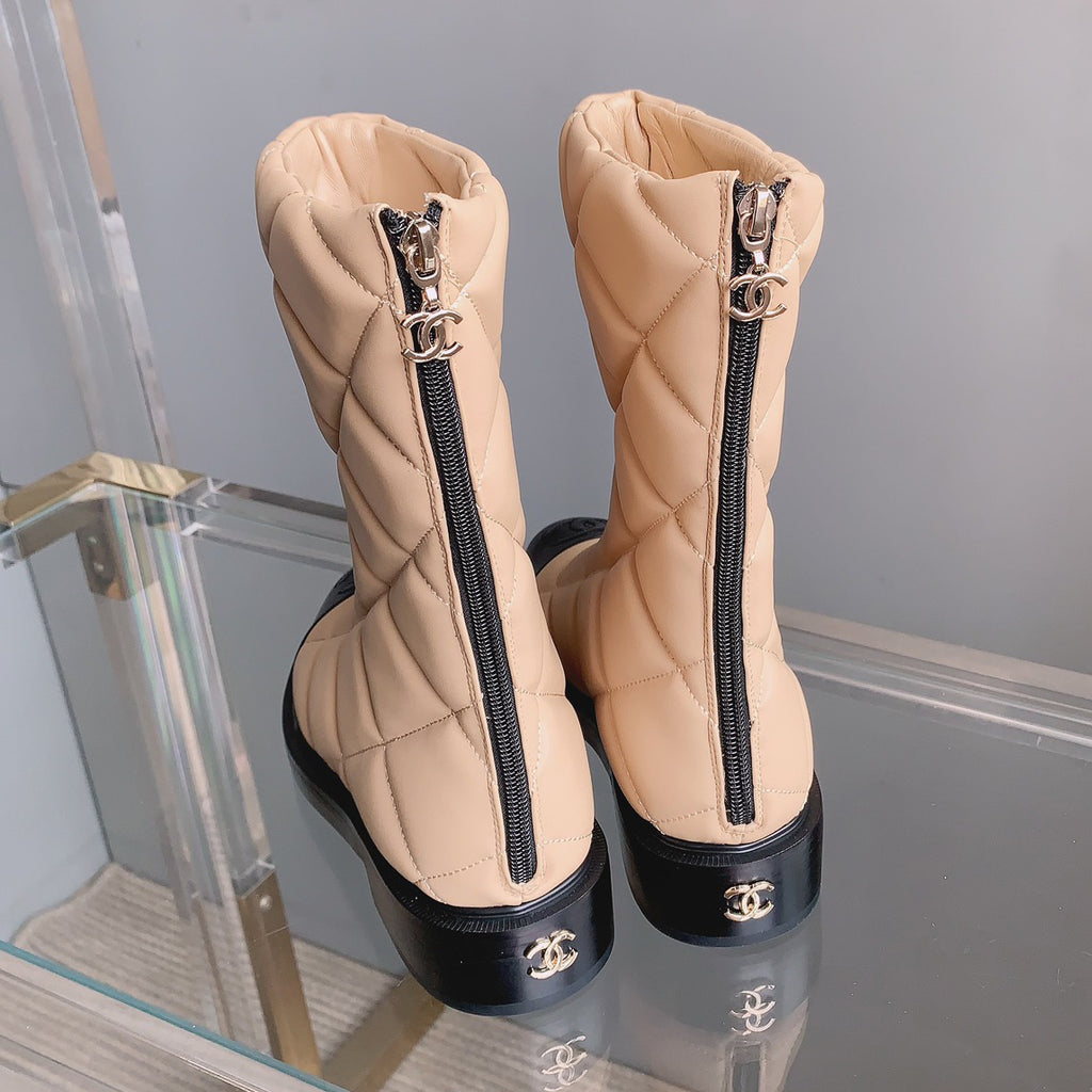 Classic and versatile rhombus short boots 1824061006