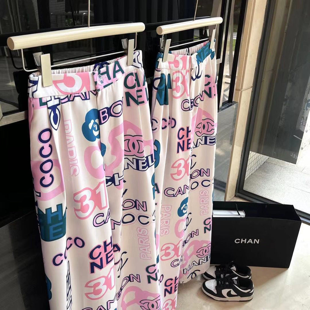 Fashion printed wide leg pants PD10062629
