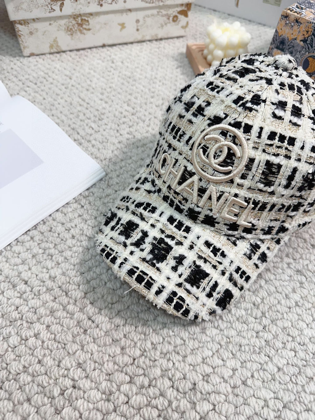 Woolen fabric small fragrant style baseball cap XC0823110803