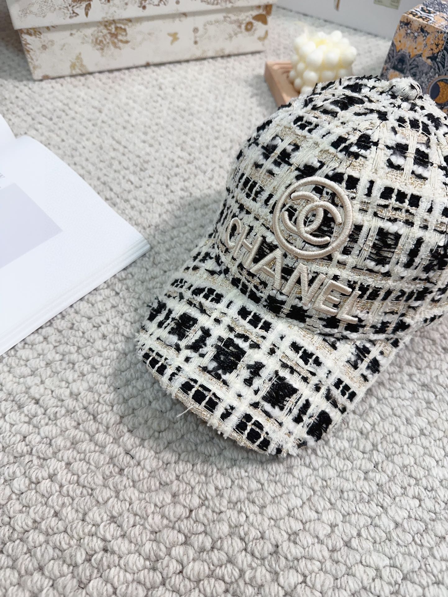 Woolen fabric small fragrant style baseball cap XC0823110803