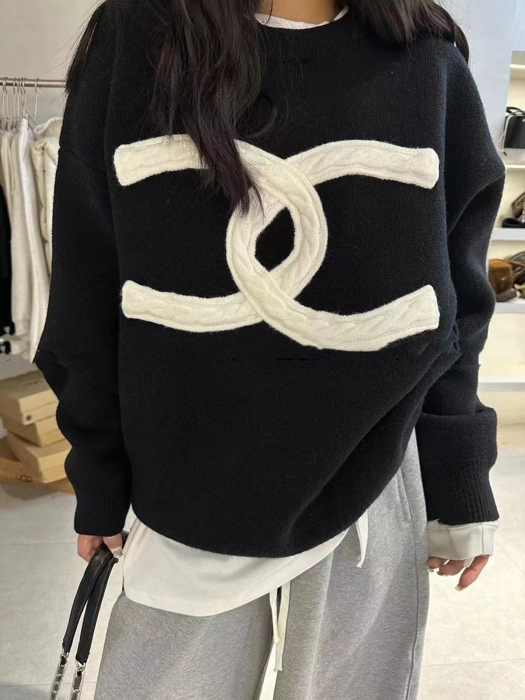 crew neck long sweater 0724121108