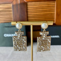 CHA Gold Pear Perfume Bottle Dangle Earrings 1025012222