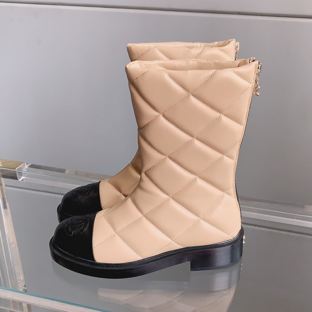 Classic and versatile rhombus short boots 1824061006