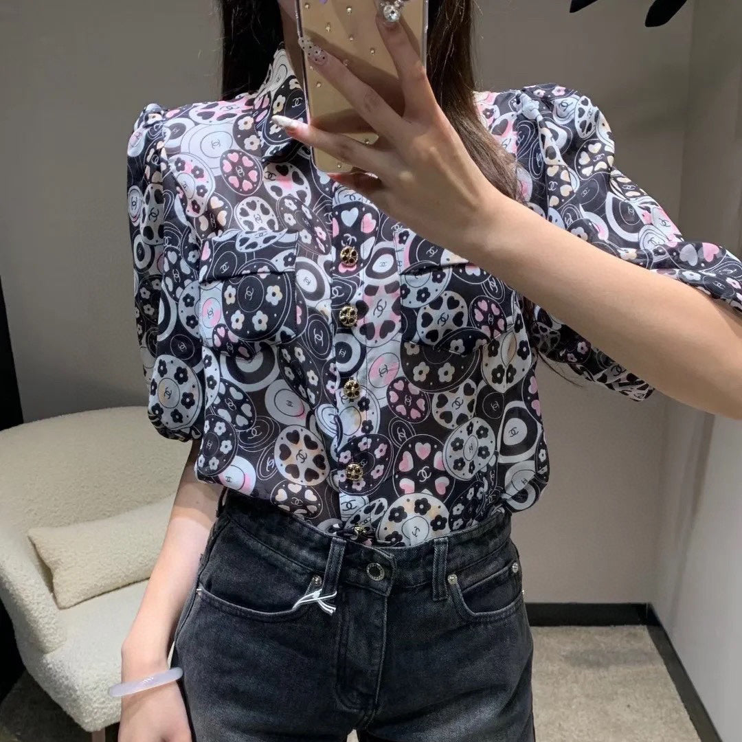 24 Printed shirt suit and skirt 1824042901