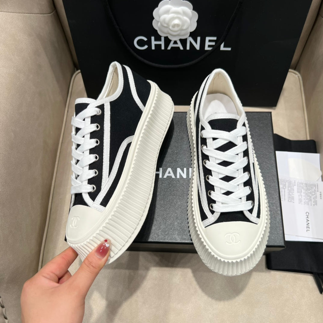 Vintage 2024 Autumn and Winter New Style Canvas Thick-soled Sneakers 1824071604