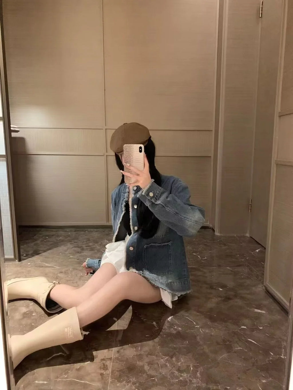 New Small Collar Denim Jacket 1024030605
