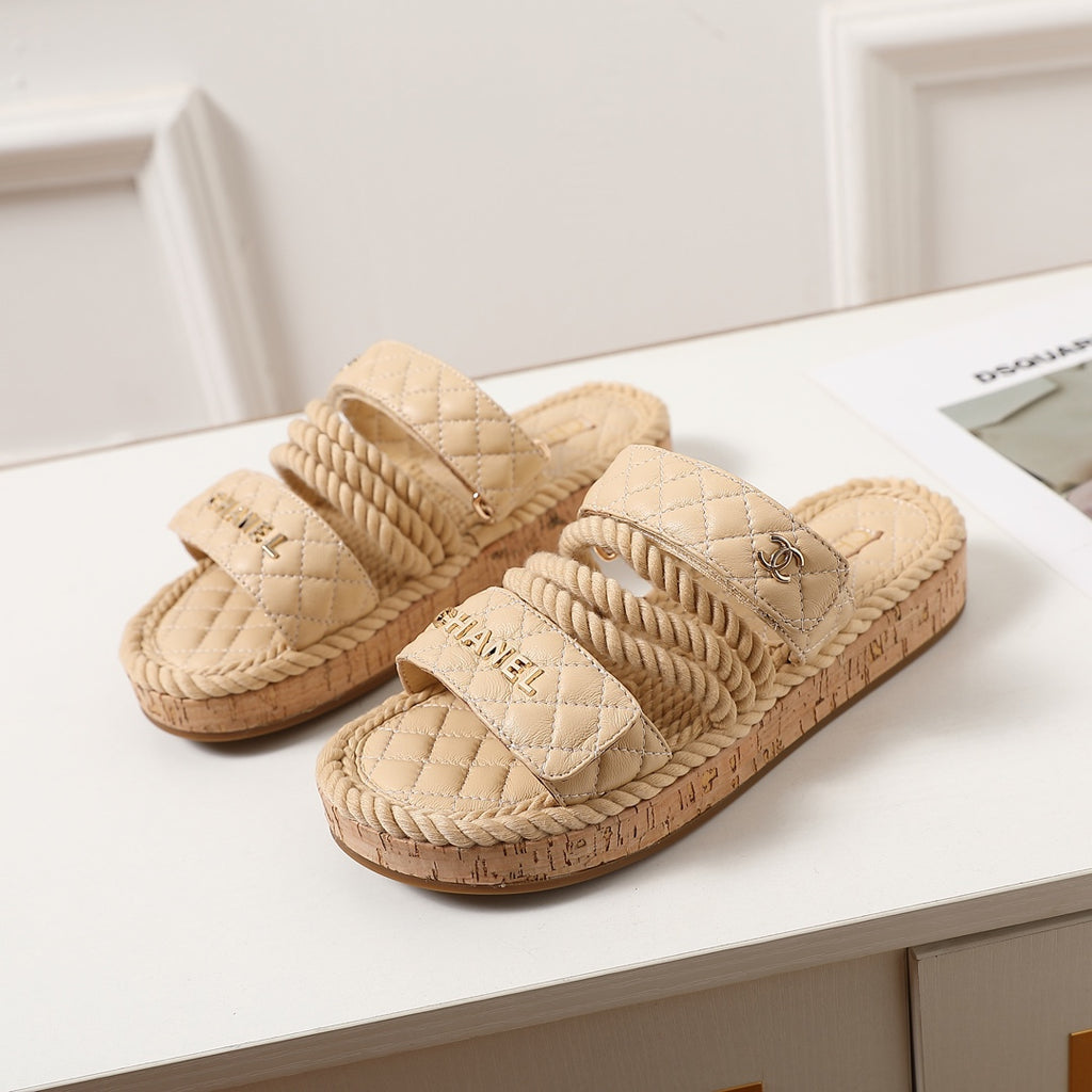 knotted diamond thick-soled slippers 0724060602