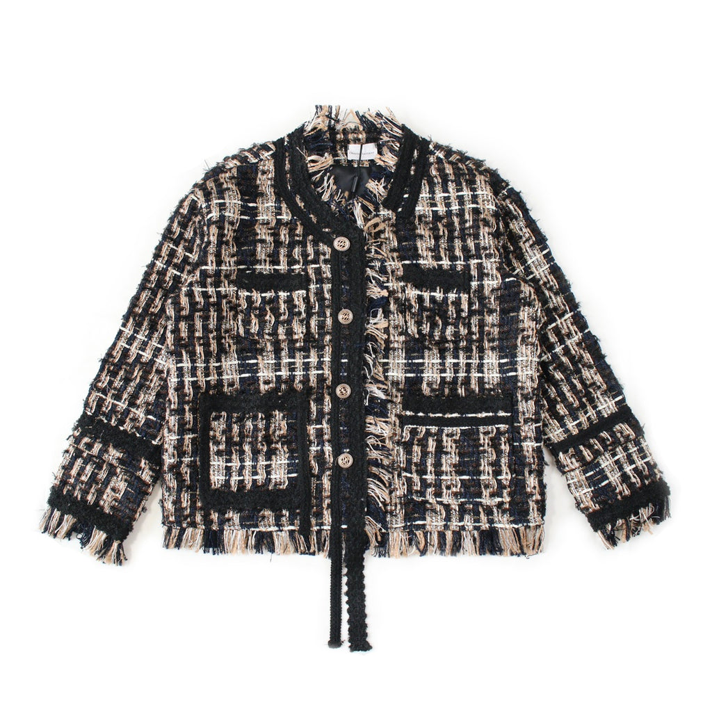 Woven checkered short shirt jacket XC0723102404