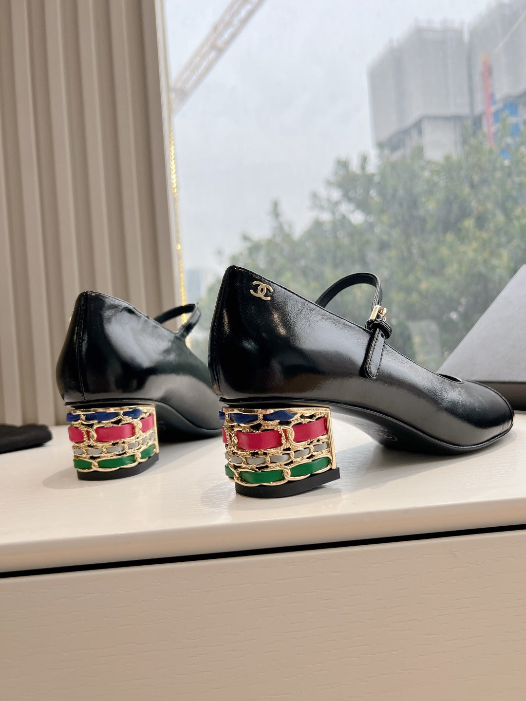 Chane1 top fashion classic color block low heels 0724030826