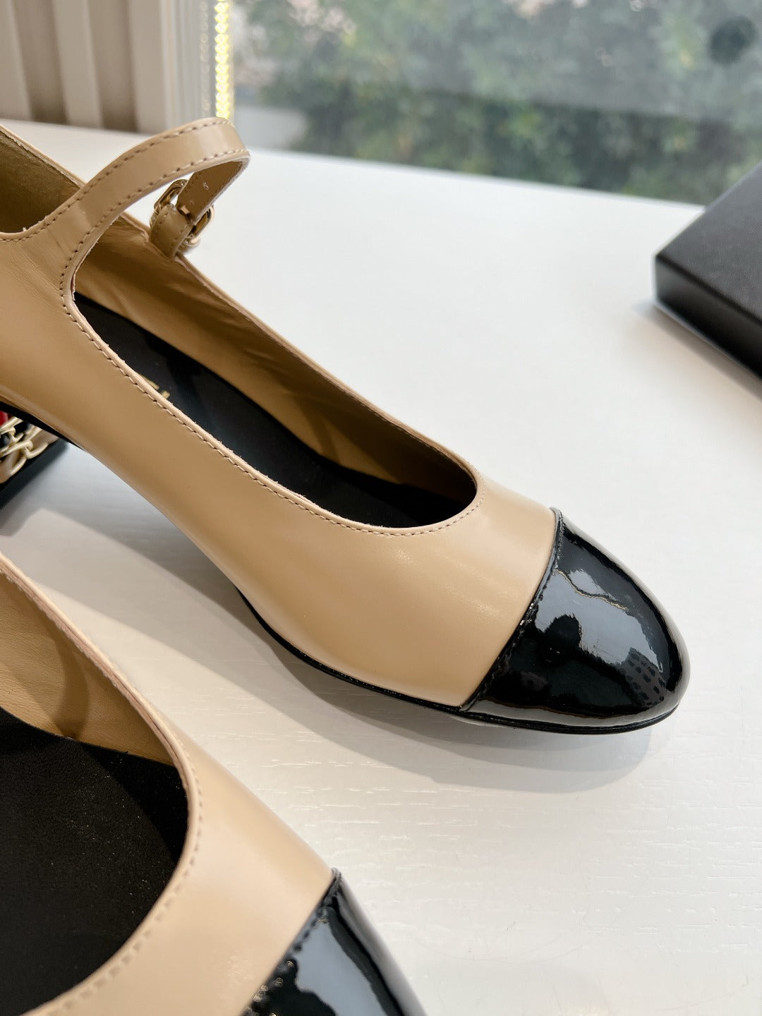 Chane1 top fashion classic color block low heels 0724030826