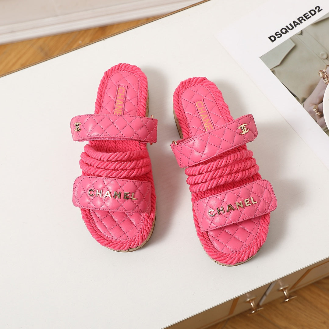 knotted diamond thick-soled slippers 0724060602