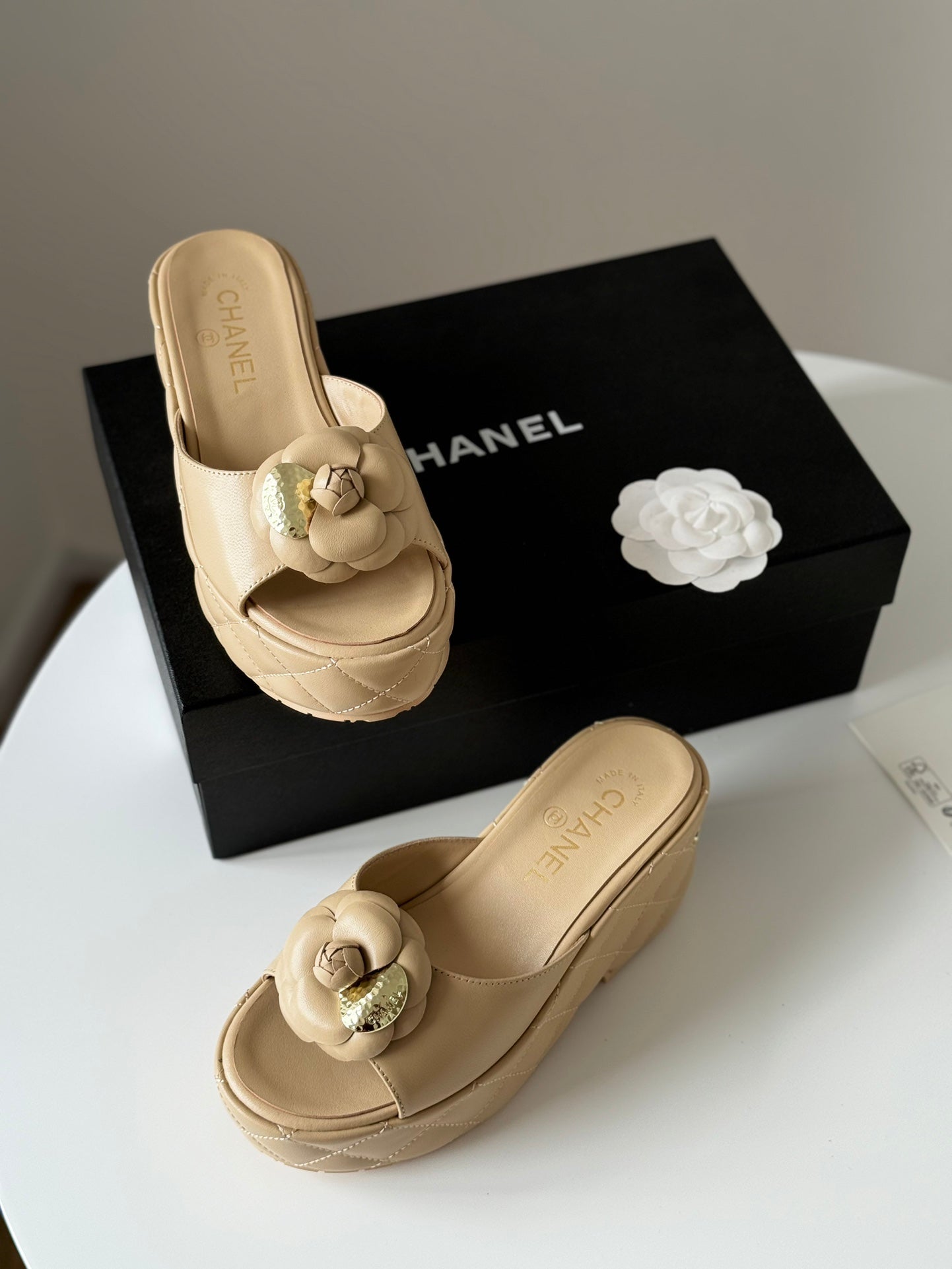 24SS camellia platform slippers 0724042709