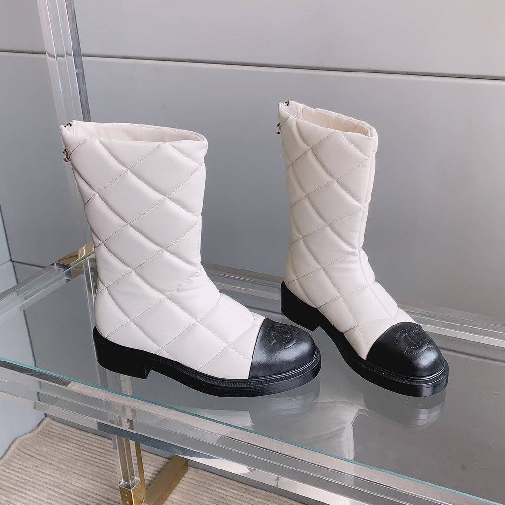 Classic and versatile rhombus short boots 1824061006