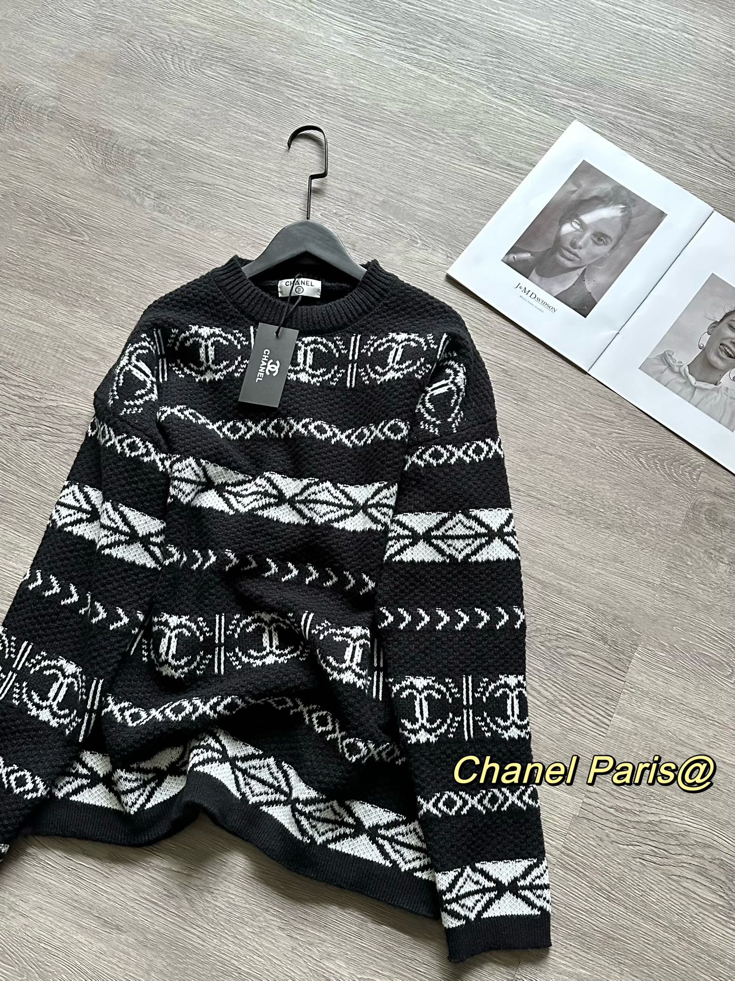 Christmas limited edition all over jacquard logo thick knitted sweater XC0823110701
