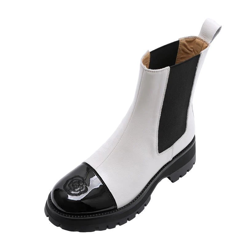Camellia Flower Girl Feeling Short Boots 10240108LY06