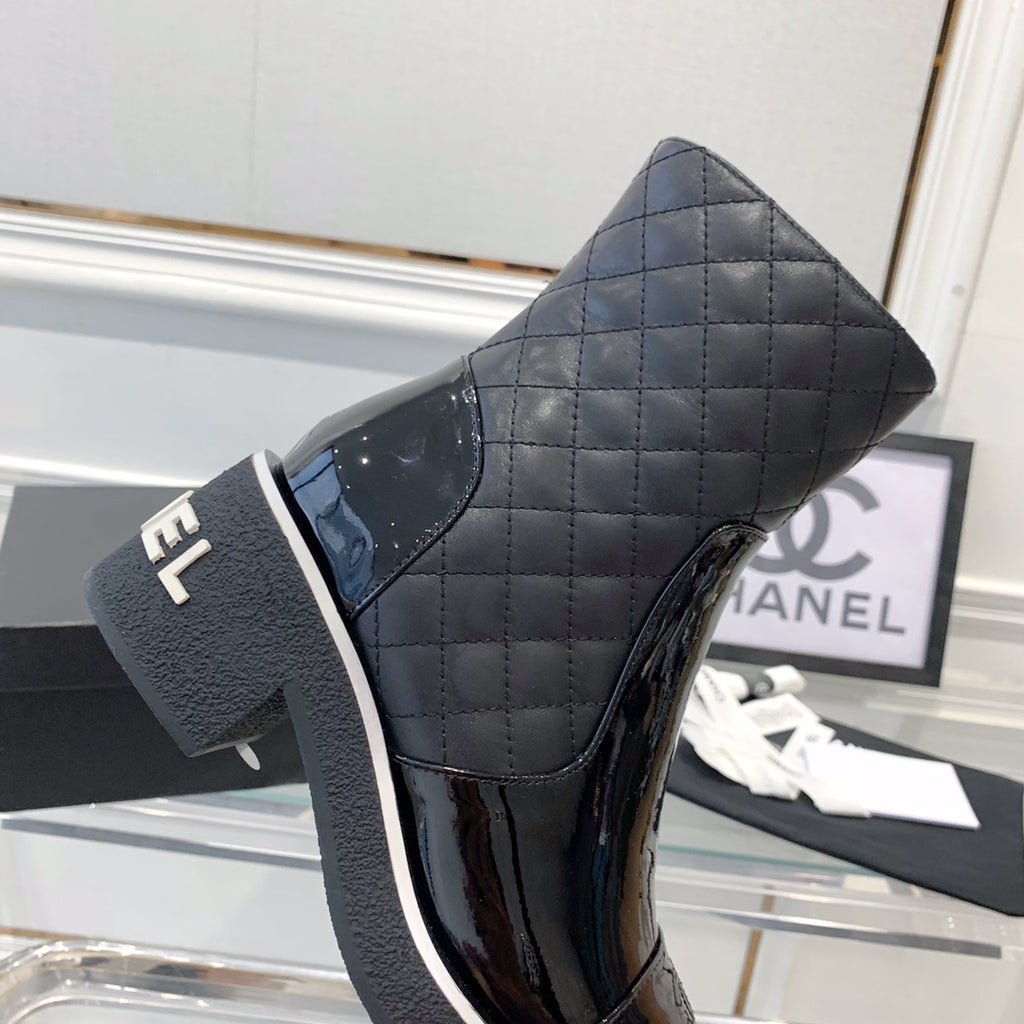 fashionable rhombus leather boots 0724102317