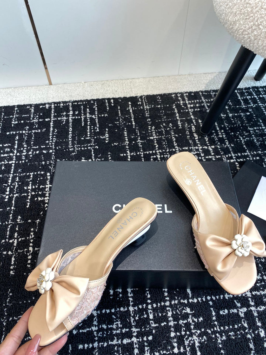 24SS bow low heel slippers 0724042706