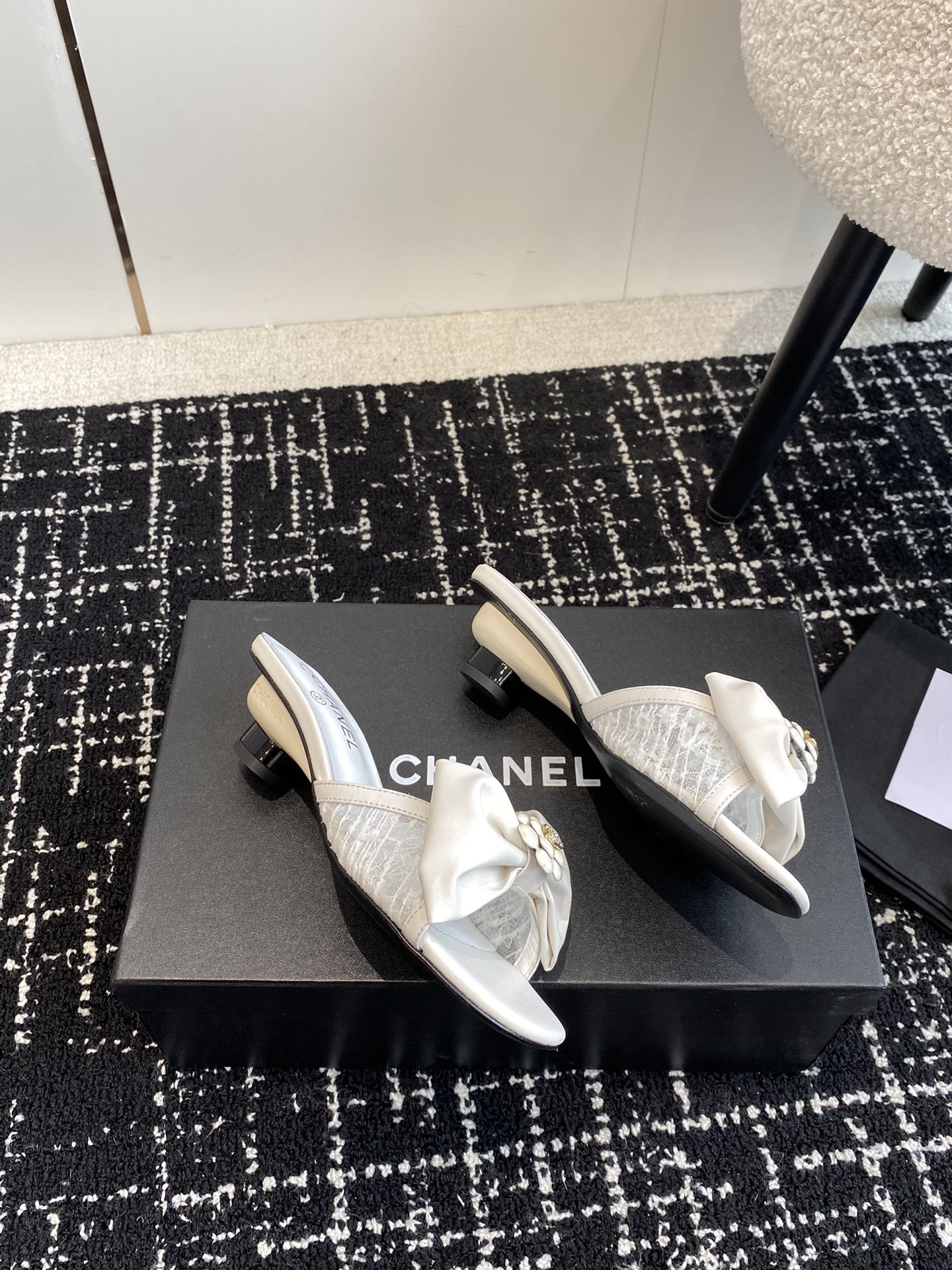 24SS bow low heel slippers 0724042706