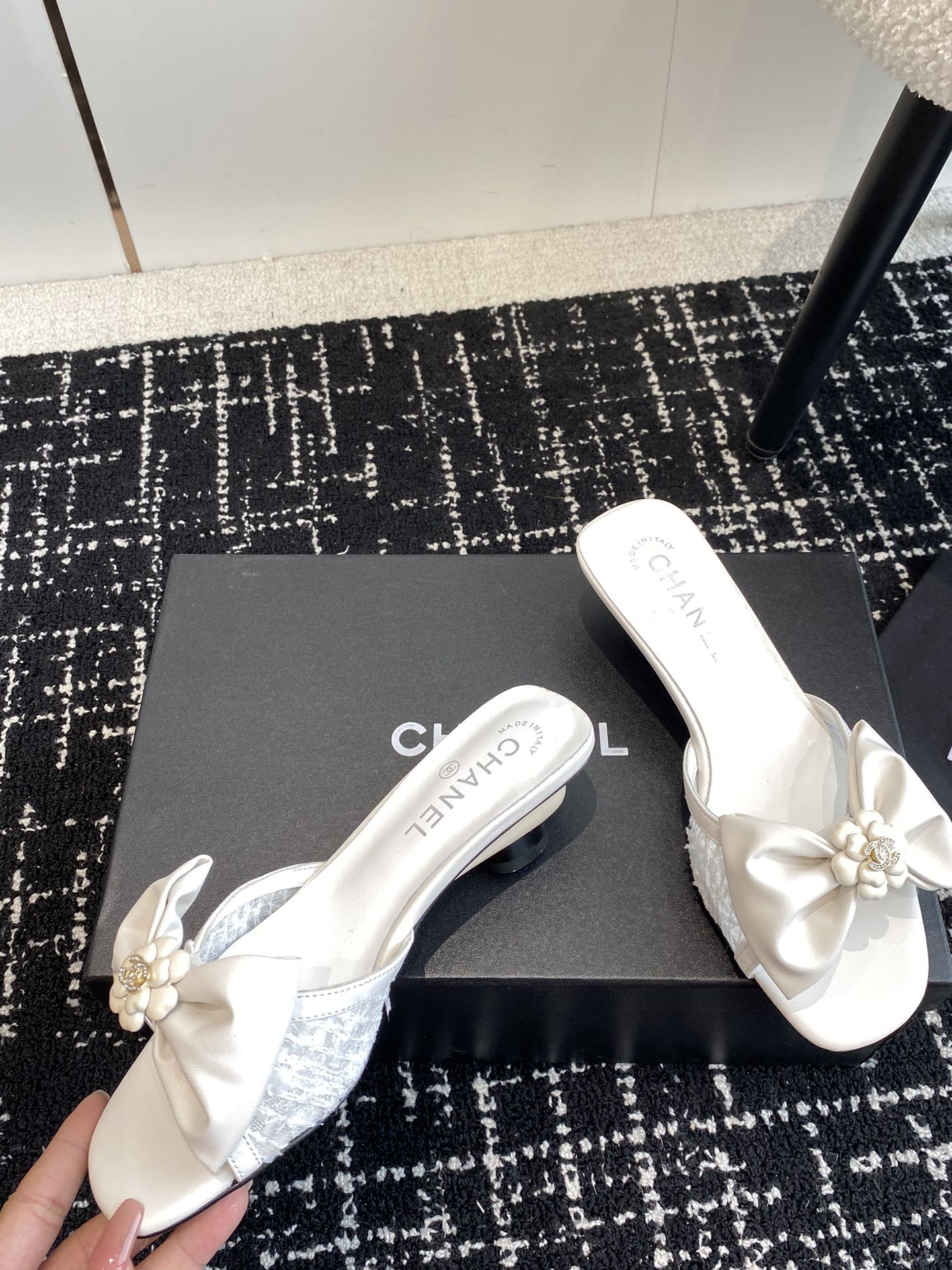 24SS bow low heel slippers 0724042706