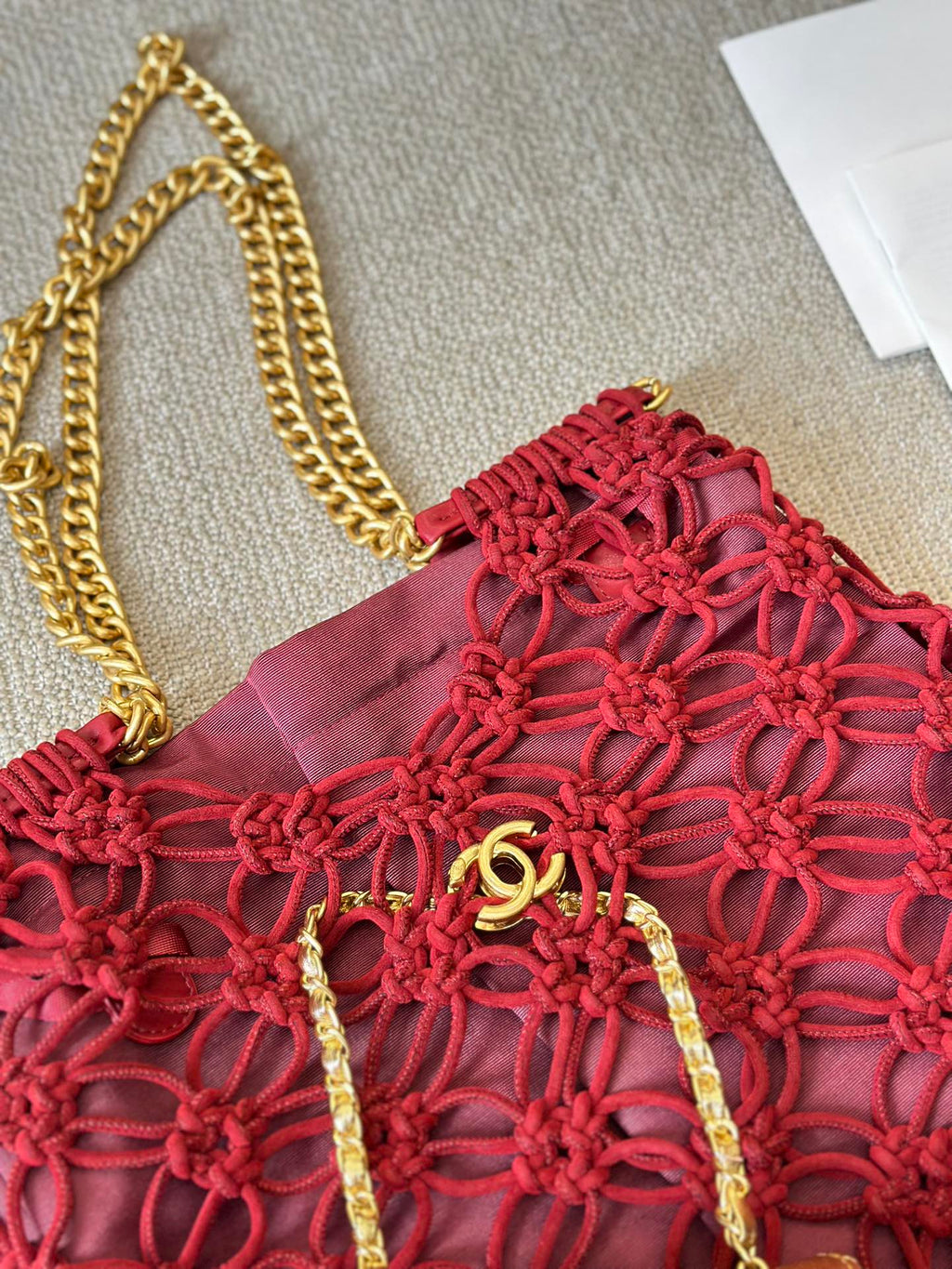 21A VeLet Net Bag with Letters 0724090401