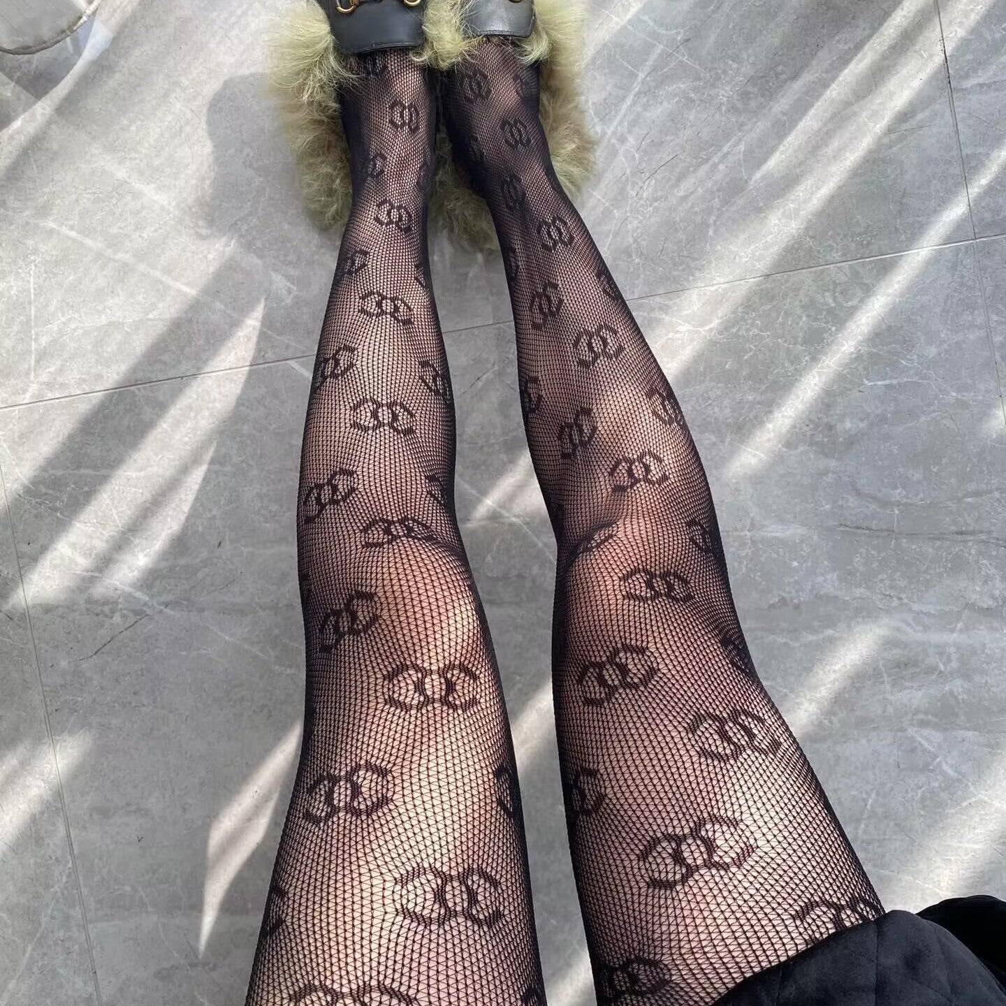 Sexy thin leings and flocked stockings PD10050922