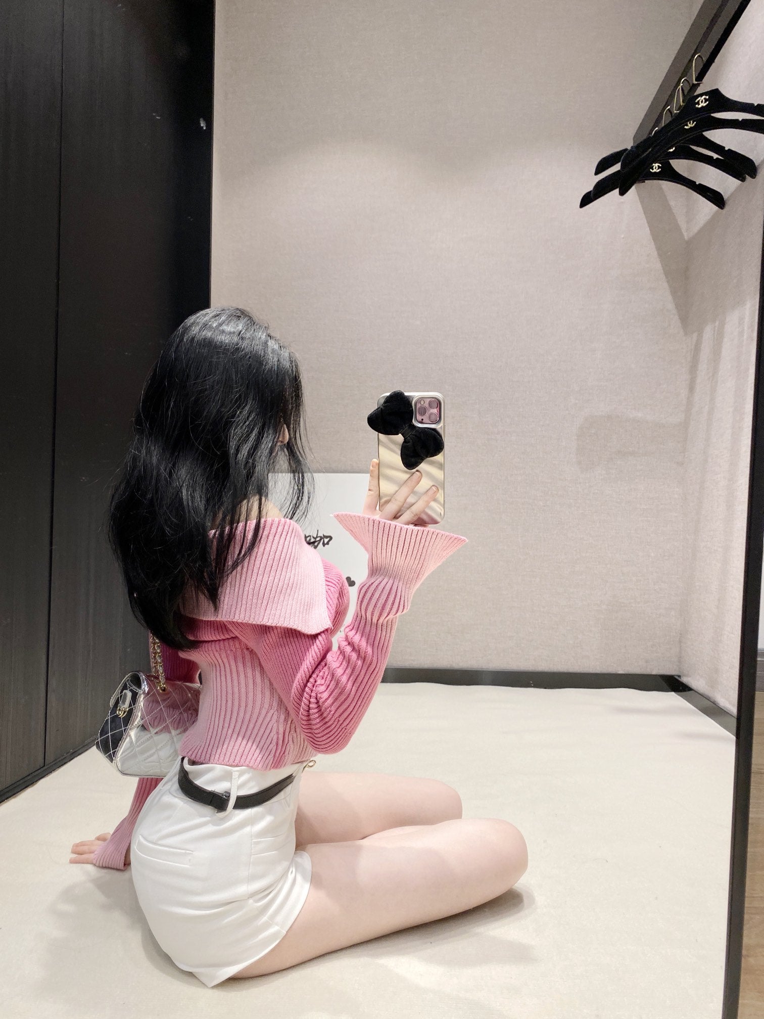 Off-the-shoulder Knit Sweater 0724082811