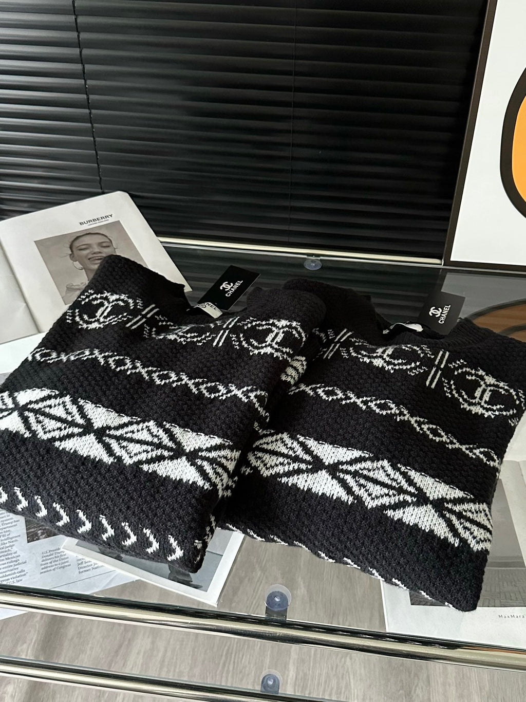 Christmas limited edition all over jacquard logo thick knitted sweater XC0823110701