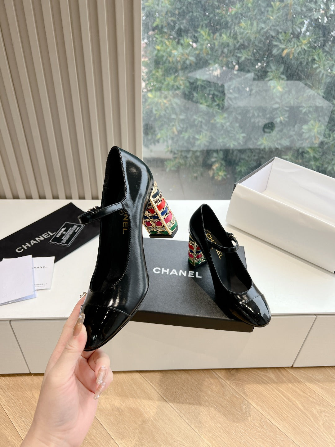Chane1 top fashion classic color block high heels 0724030825