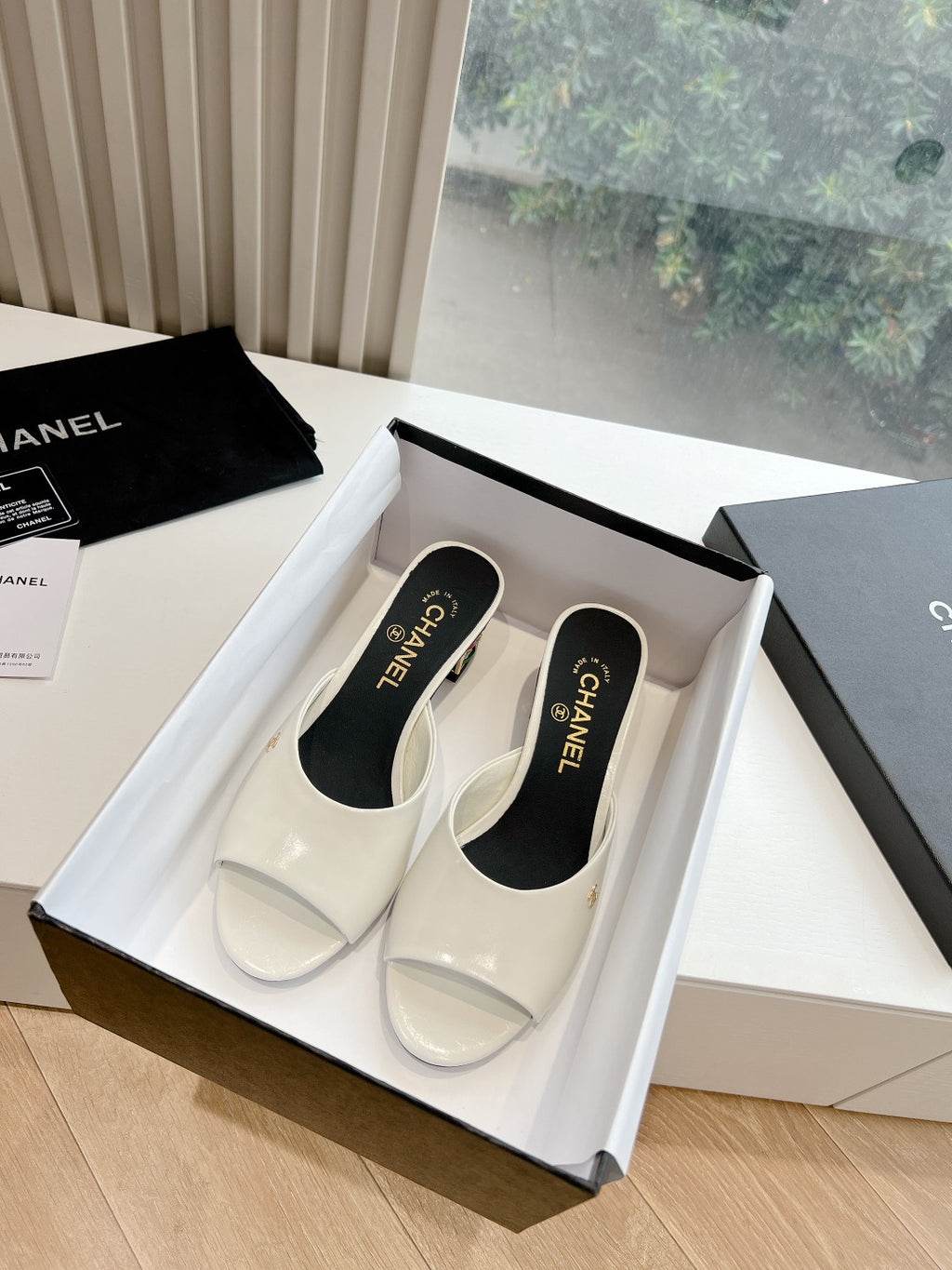 Chane1 top fashion classic short heel slippers 0724030822