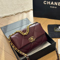 Diamond check wine red chain bag 0724092501