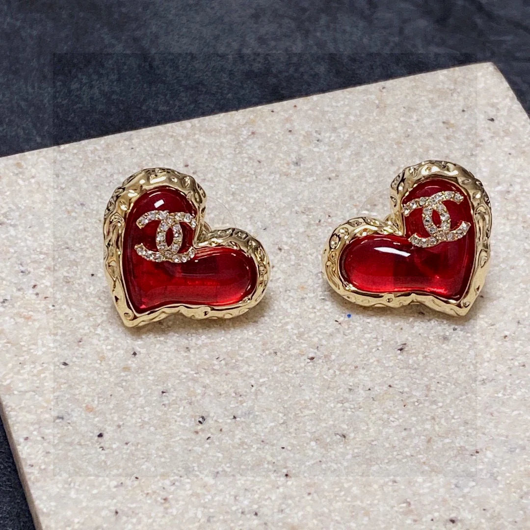Versatile Fashion Classic Peach Heart Double C Earrings 1024071527