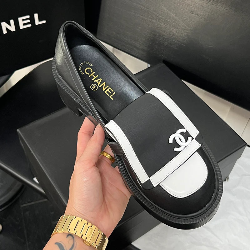 Black and white panda loafers 1024100804