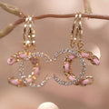 Braided letter studded diamond earrings PF10050823