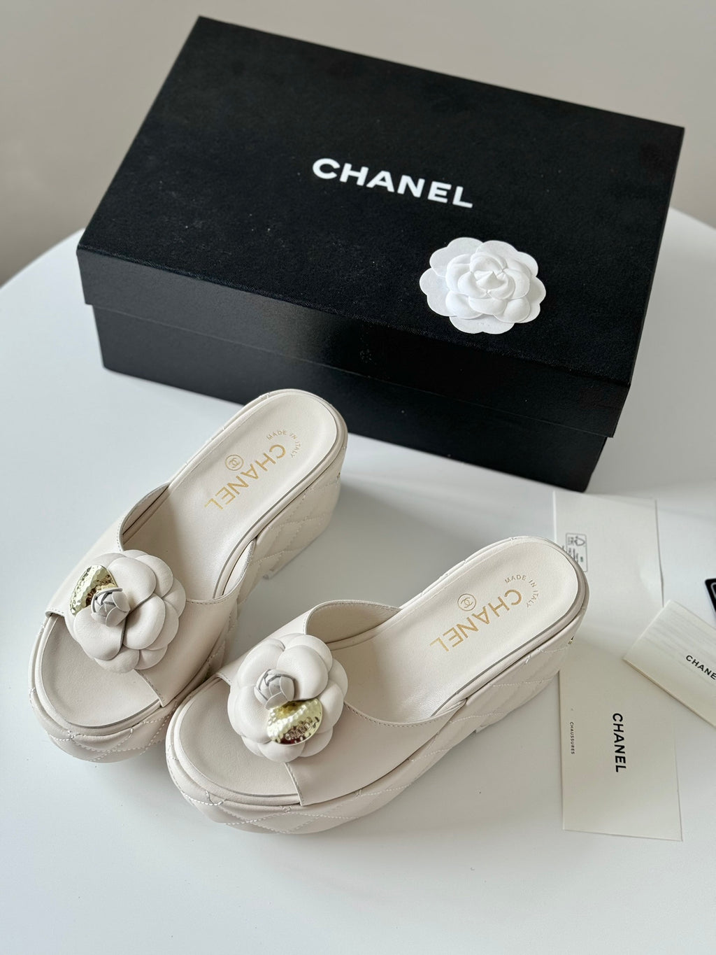 24SS camellia platform slippers 0724042709