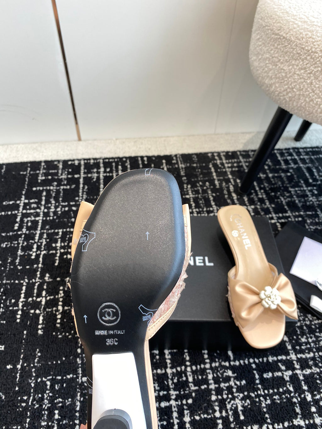 24SS bow low heel slippers 0724042706